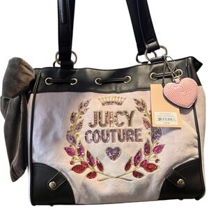 New Juicy Couture Juicy Never Dies Light Pink Brown Daydreamer Tote Sequin RARE